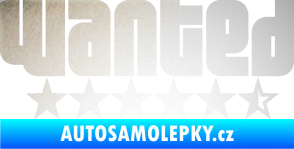 Samolepka Wanted nápis s hvezdičkami odrazková reflexní bílá