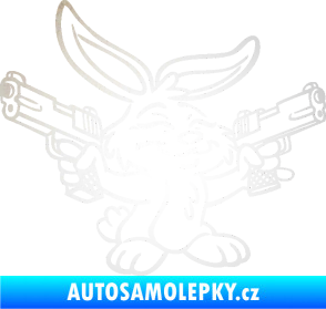 Samolepka Zajíc 005 pravá mafián s revolvery odrazková reflexní bílá