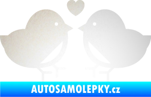 Samolepka Zamilovaní ptáčci 001 se srdíčkem odrazková reflexní bílá