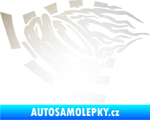 Samolepka Závodní auto 004 levá odrazková reflexní bílá
