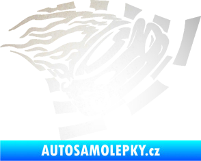 Samolepka Závodní auto 004 pravá odrazková reflexní bílá