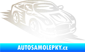 Samolepka Závodní auto 006 pravá odrazková reflexní bílá