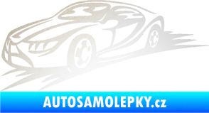 Samolepka Závodní auto 007 levá odrazková reflexní bílá