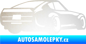 Samolepka Závodní auto 009 pravá odrazková reflexní bílá