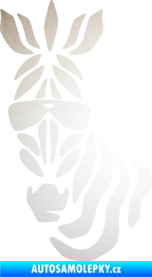 Samolepka Zebra 003 levá cool s brýlemi odrazková reflexní bílá