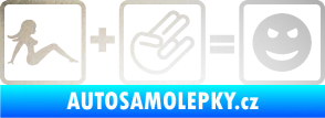 Samolepka Žena + shocker = šklebící se smajlík pravá odrazková reflexní bílá
