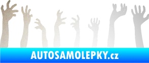 Samolepka Zombie 002 levá mrtví vylézají z hrobu odrazková reflexní bílá