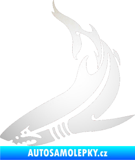 Samolepka Žralok 005 levá odrazková reflexní bílá