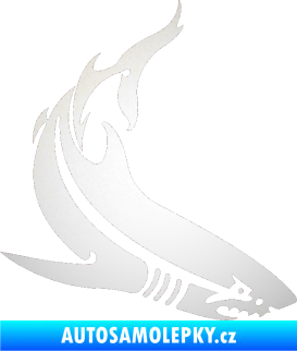 Samolepka Žralok 005 pravá odrazková reflexní bílá
