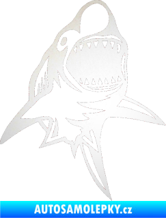 Samolepka Žralok 011 pravá odrazková reflexní bílá