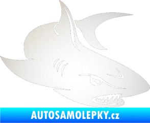 Samolepka Žralok 012 pravá odrazková reflexní bílá