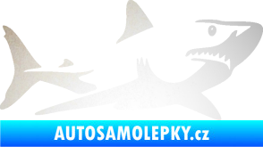 Samolepka Žralok 015 pravá odrazková reflexní bílá