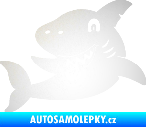 Samolepka Žralok 019 levá odrazková reflexní bílá