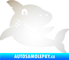 Samolepka Žralok 019 pravá odrazková reflexní bílá