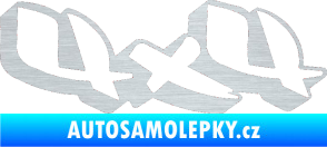 Samolepka 4x4 varianta 001 škrábaný hliník
