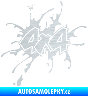 Samolepka 4x4 varianta 020 škrábaný hliník
