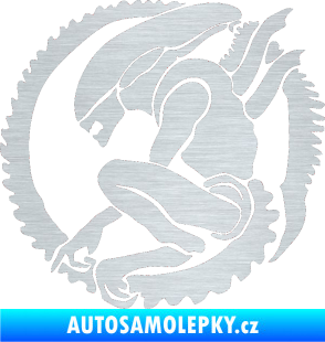 Samolepka Alien 001 levá škrábaný hliník