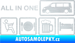 Samolepka All in one 003 nápis multifunkční vůz škrábaný hliník