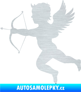 Samolepka Amor 001 levá cupid andílek škrábaný hliník