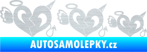 Samolepka Angel devil family 002 rodinka v autě škrábaný hliník