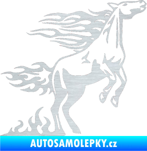 Samolepka Animal flames 001 pravá kůň škrábaný hliník