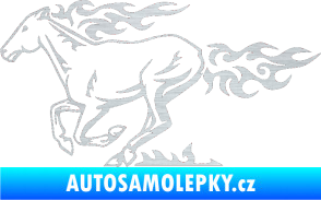 Samolepka Animal flames 004 levá kůň škrábaný hliník