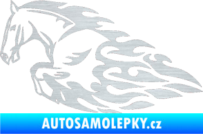 Samolepka Animal flames 008 levá kůň škrábaný hliník