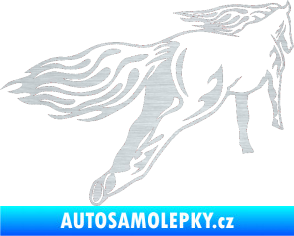 Samolepka Animal flames 009 pravá kůň škrábaný hliník