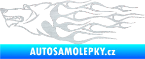Samolepka Animal flames 017 levá vlk škrábaný hliník