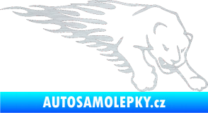 Samolepka Animal flames 020 pravá puma škrábaný hliník