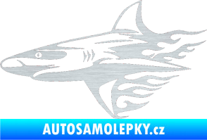 Samolepka Animal flames 031 levá žralok škrábaný hliník