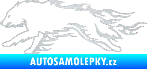 Samolepka Animal flames 032 levá vlk škrábaný hliník