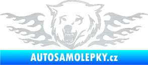 Samolepka Animal flames 034 levá  vlk škrábaný hliník