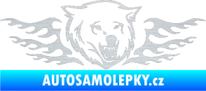 Samolepka Animal flames 034 pravá  vlk škrábaný hliník