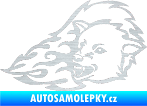 Samolepka Animal flames 036 levá vlk škrábaný hliník