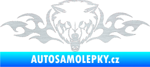 Samolepka Animal flames 038 pravá vlk škrábaný hliník