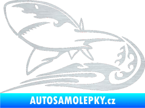 Samolepka Animal flames 041 levá žralok škrábaný hliník