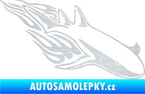 Samolepka Animal flames 048 pravá žralok škrábaný hliník