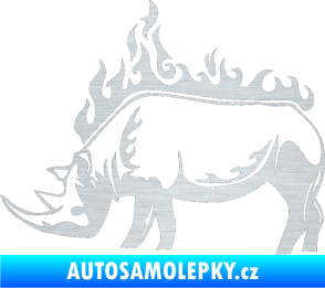 Samolepka Animal flames 049 levá nosorožec škrábaný hliník