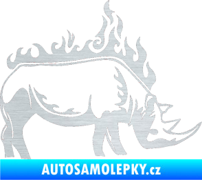 Samolepka Animal flames 049 pravá nosorožec škrábaný hliník
