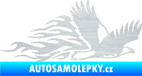 Samolepka Animal flames 053 pravá orel škrábaný hliník