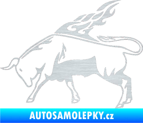 Samolepka Animal flames 067 levá býk škrábaný hliník