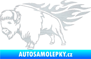 Samolepka Animal flames 077 levá býk škrábaný hliník