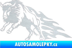 Samolepka Animal flames 089 levá býk škrábaný hliník
