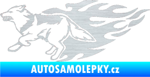 Samolepka Animal flames 090 levá vlk škrábaný hliník