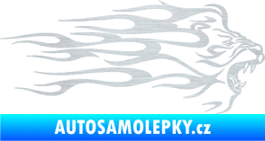 Samolepka Animal flames 103 pravá lev škrábaný hliník
