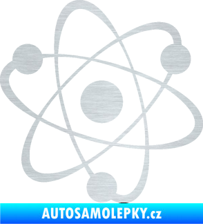 Samolepka Atom  škrábaný hliník
