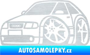 Samolepka Audi A3 karikatura levá škrábaný hliník
