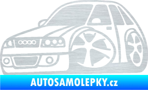 Samolepka Audi A4 karikatura levá škrábaný hliník
