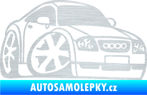 Samolepka Audi TT karikatura pravá škrábaný hliník